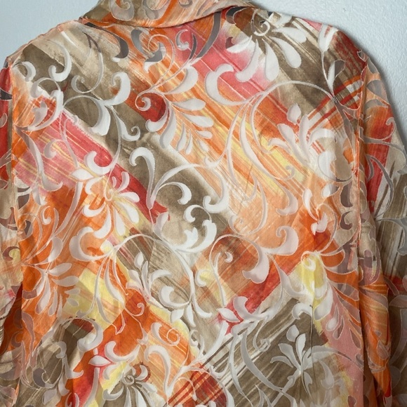 Alfred Dunner Twin Set Tank & Button Down Shirt Coral/Olive Size Medium NWT - Picture 7 of 7